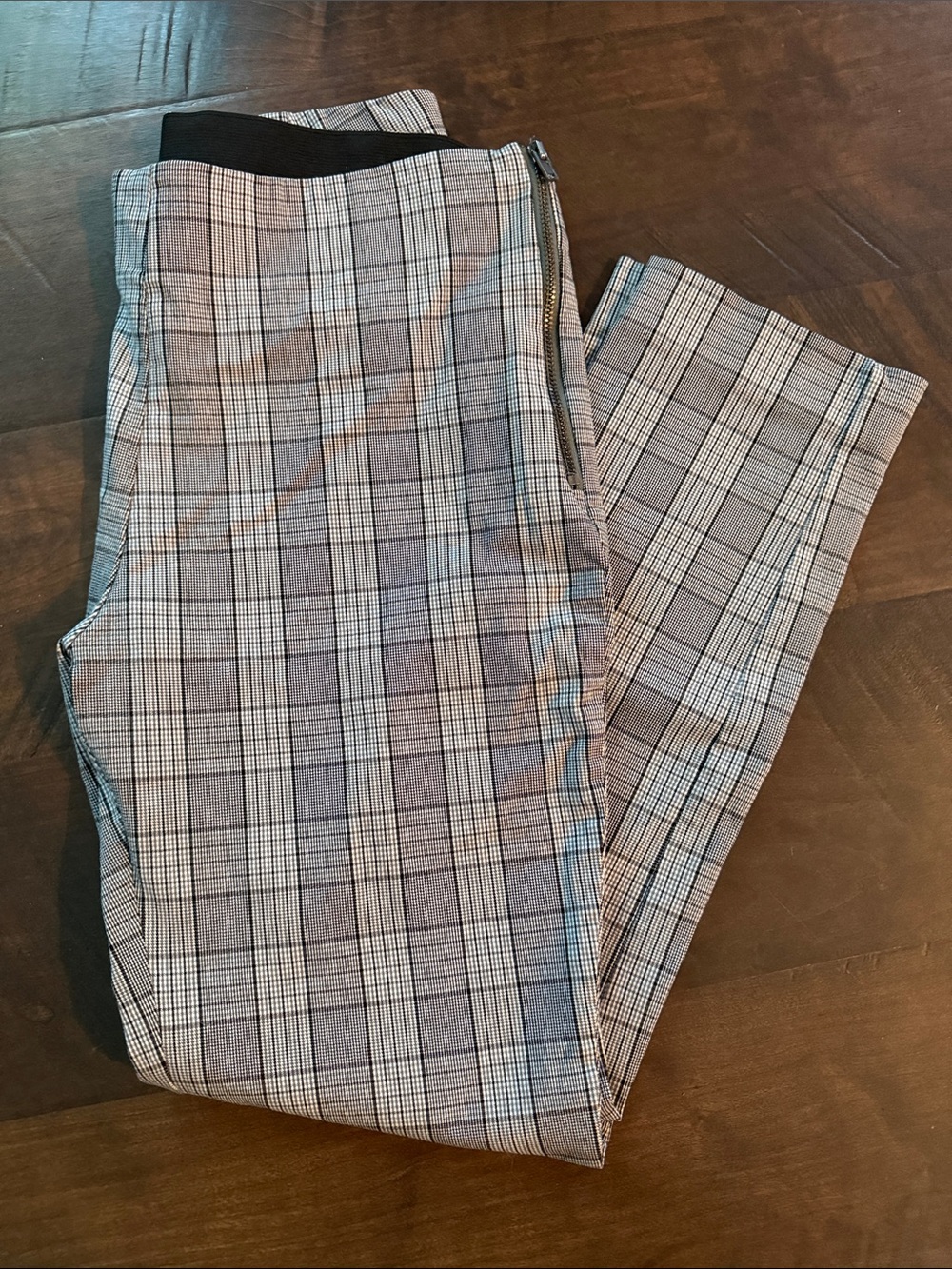 A New Day Gray Black Plaid Slim Ankle Pants Career Size 6